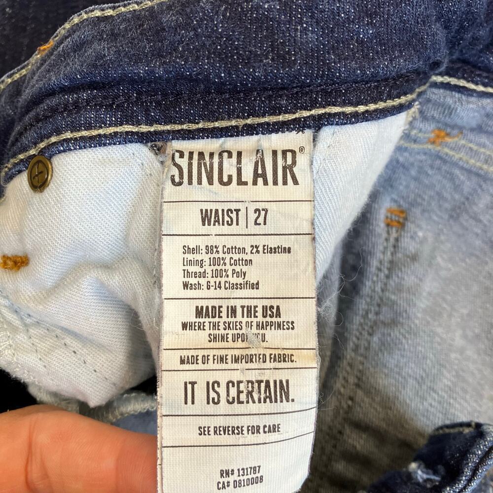 Sinclair MFGRP ‘Ellis’ Low Rise Flared Jeans Dark Wash Sz 27 Y2K USA Made - Picture 11 of 16